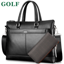 GOLF Cowhide Man's Bag on the first layer Business Briefcase Handbag Man's Bag Black D587213